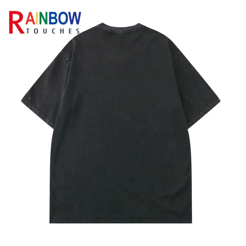 Винтажная промытая футболка Rainbowtouches 2022 унисекс с надписью на автомобиле уличная