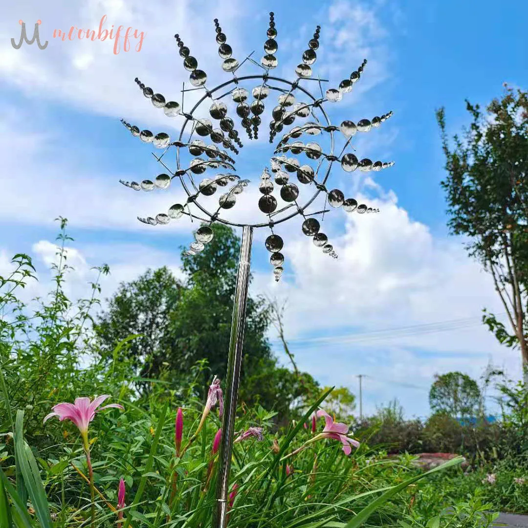 

Garden Decoration Outdoor Unique and Magical Metal Windmill Wind Catchers Collectors Rotating 3D Wind Spinners Yard Ornament