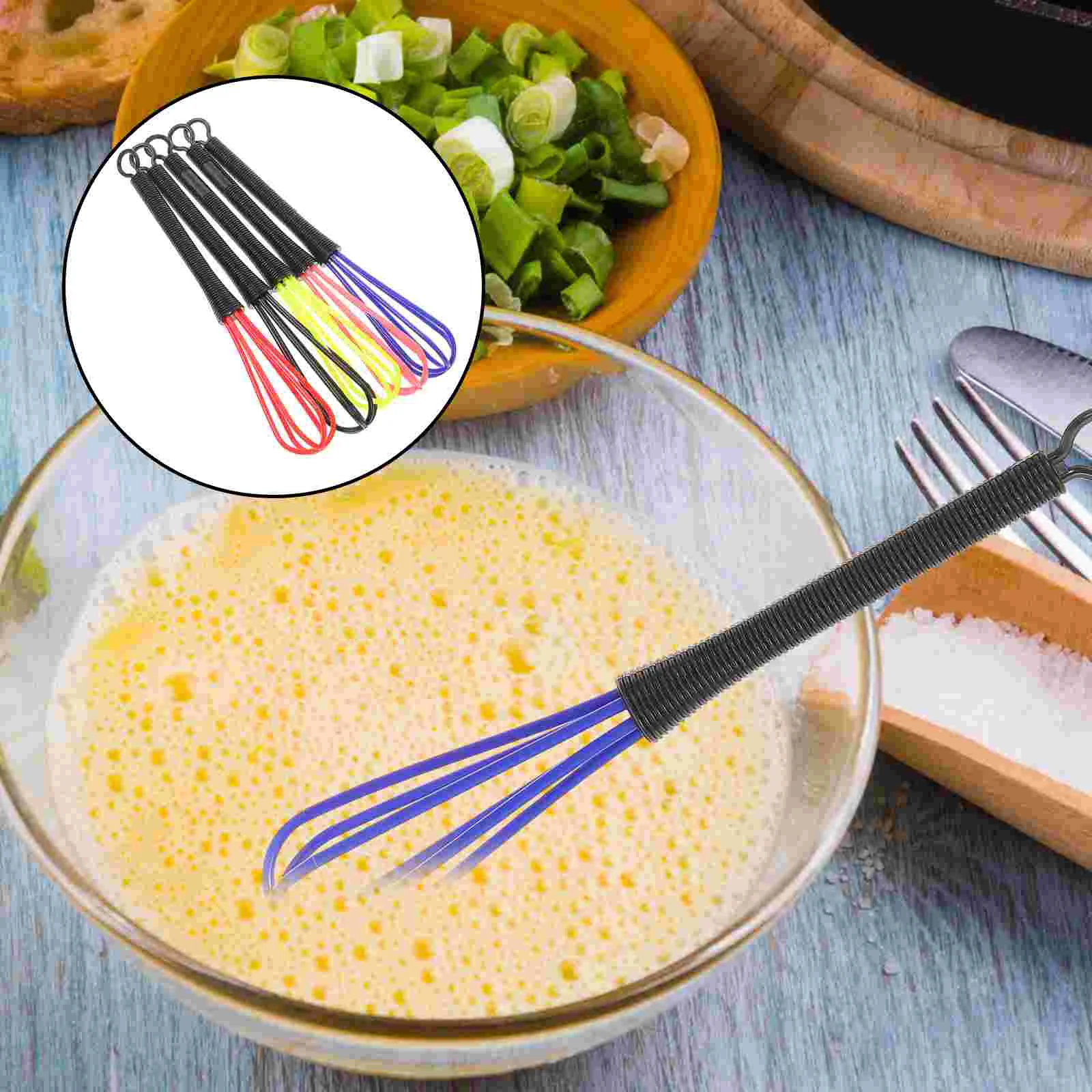 

5 Pcs Small Hand Mixer Flat Whisk Tool Hand Egg Beater Hairdresser Whip Salon Mixer