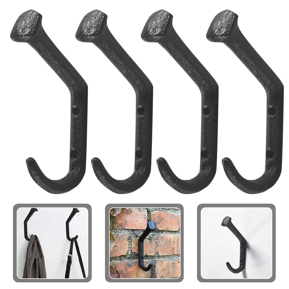 

4 Pcs Hanger Decorative Hooks Wall Key Holder Mount Coat Hanging Mounted Storage