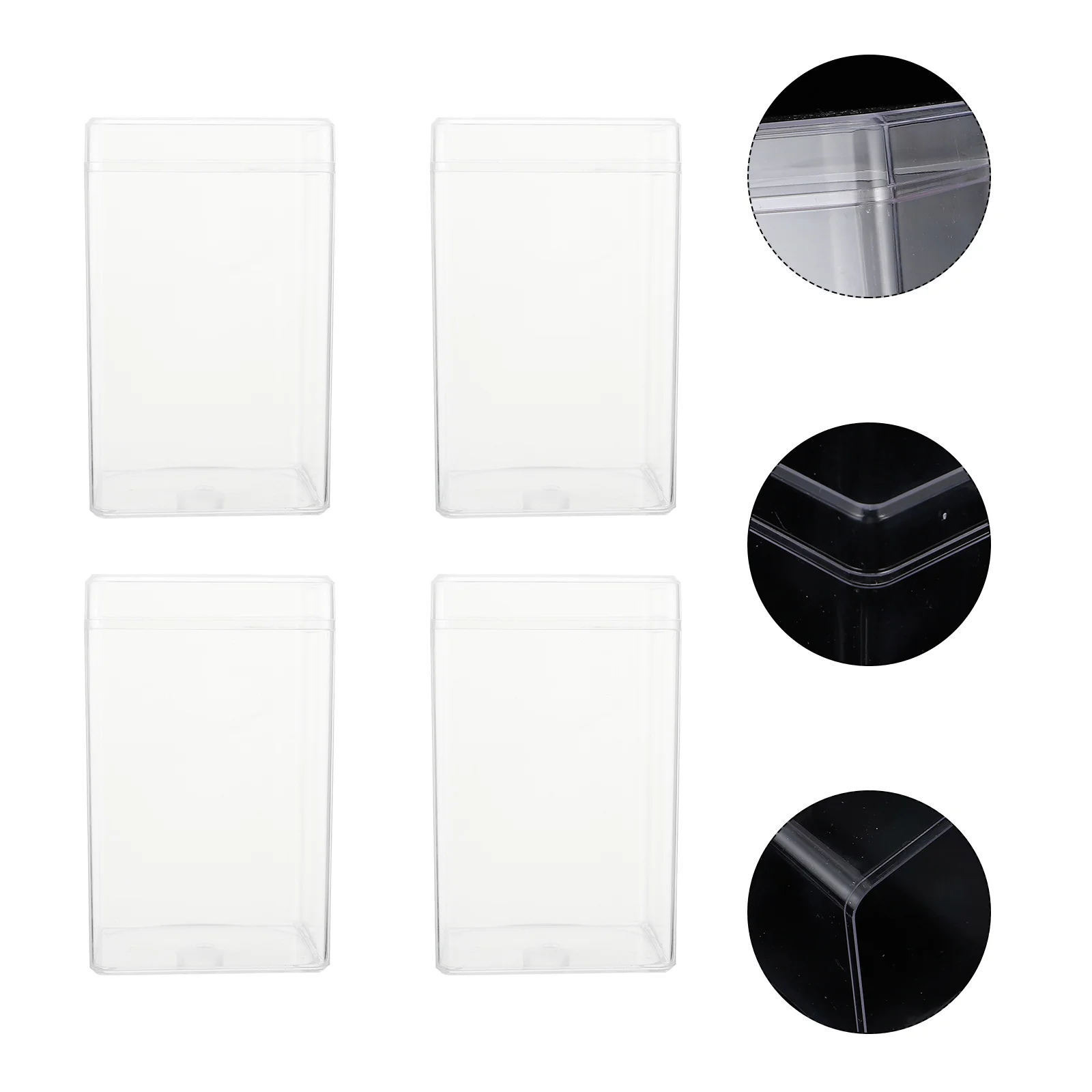 

4pcs Acrylic Display Box Dust-proof Storage Show Box Transparent Storage Case