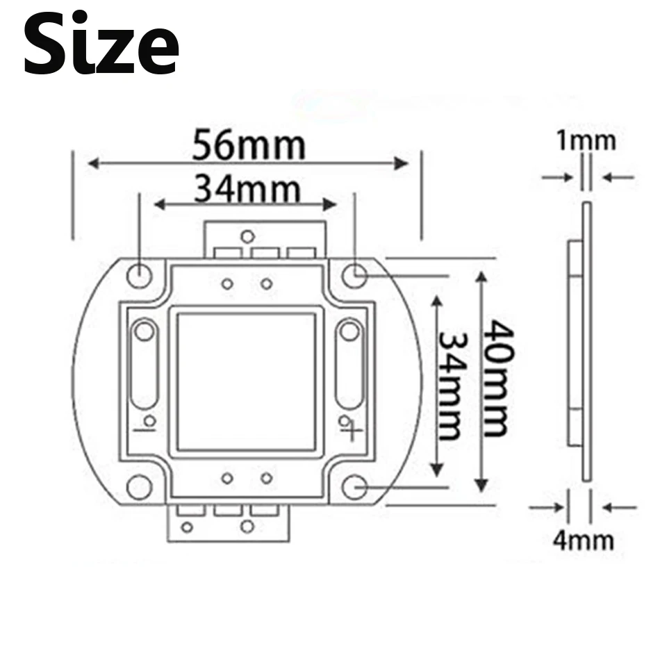 100 Вт 50 двухцветный светодиод белого цвета 6000 К + королевский синий 450 нм 28-36 В
