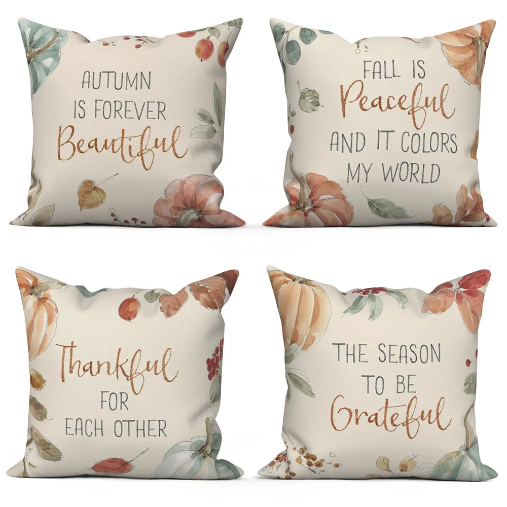 

Декоративный чехол для диванной подушки с буквами на осень, полиэстеровый чехол для диванной подушки, декоративный чехол для дома и офиса, а...