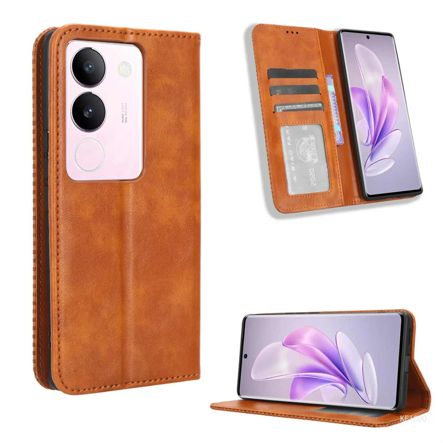 

Fundas Anti-fall Shell for VIVO S17 V27 Pro S17E 5G V2283A V2284A V2285A Magnetic Flip Cover Leather Case Card Slot Wallet Etui