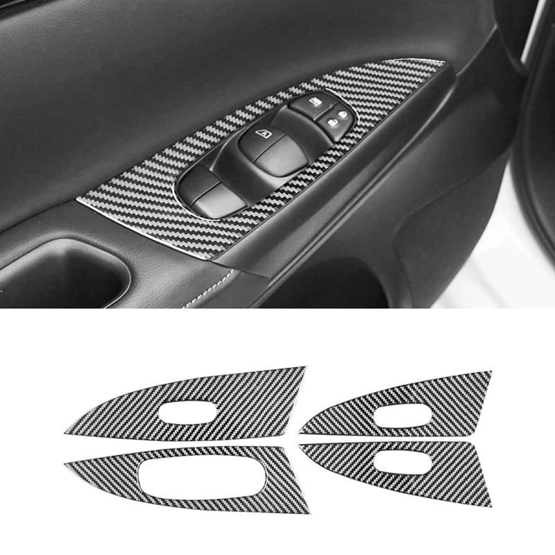 

Carbon Fibre Window Lift Switch Button Cover Trim For Nissan Sentra Sylphy 2016-2019 Accessories