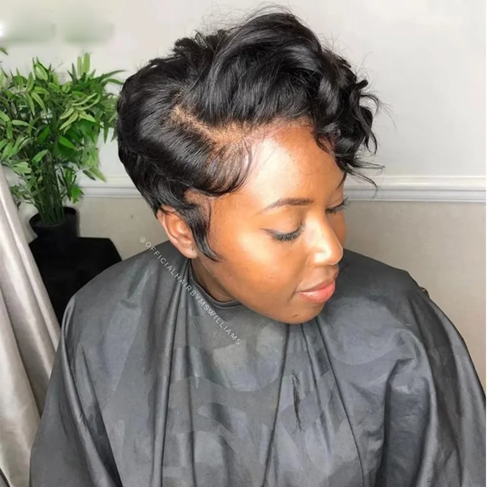 13x4 Короткий Боб Свободные Волнистые Парики Фронта Шнурка Предварительно