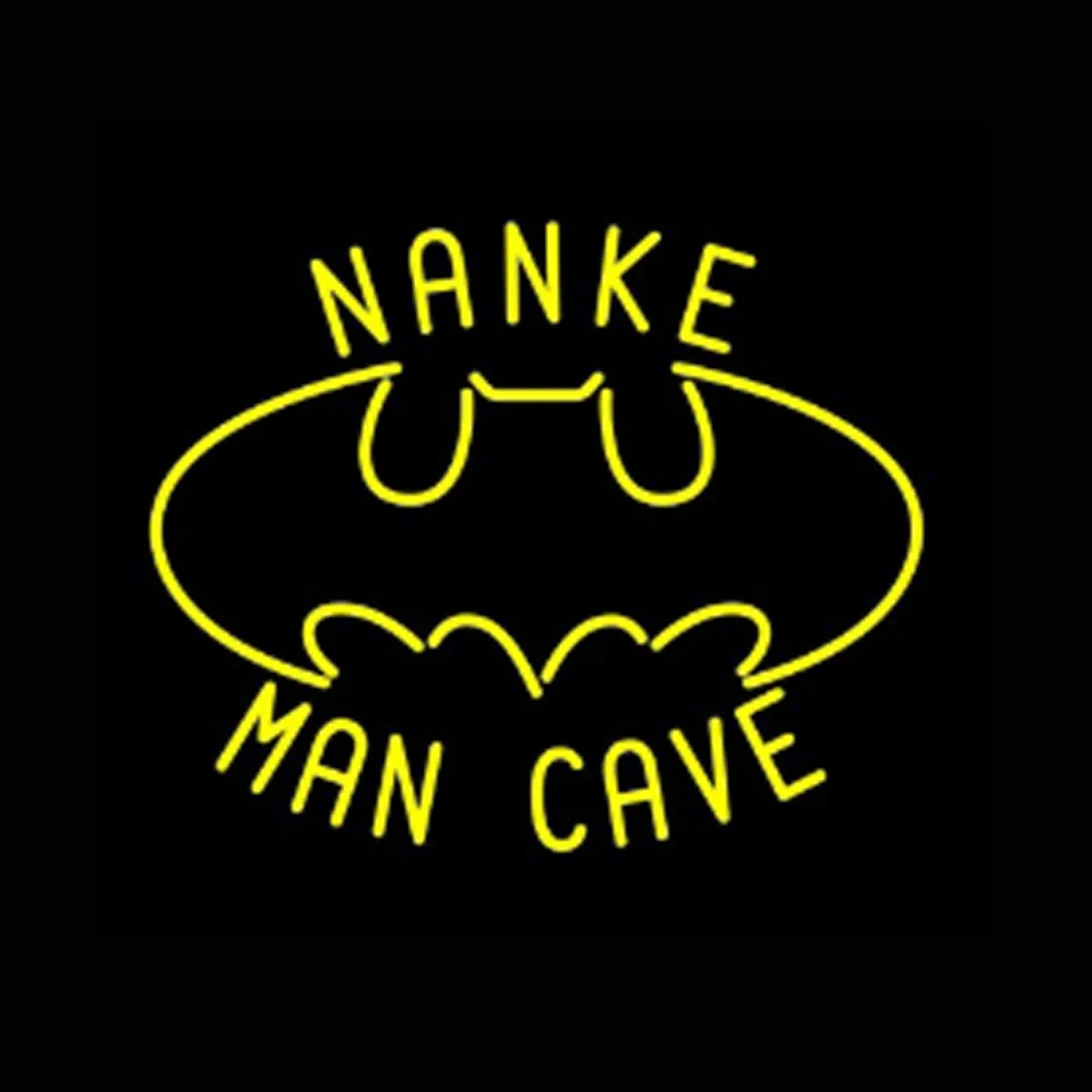 

MAN CAVE NANKE Bat Neon Light Sign Custom Handmade Real Glass Tube Beer Bar KTV Store Advertise Room Decor Display Lamp 19"X15"