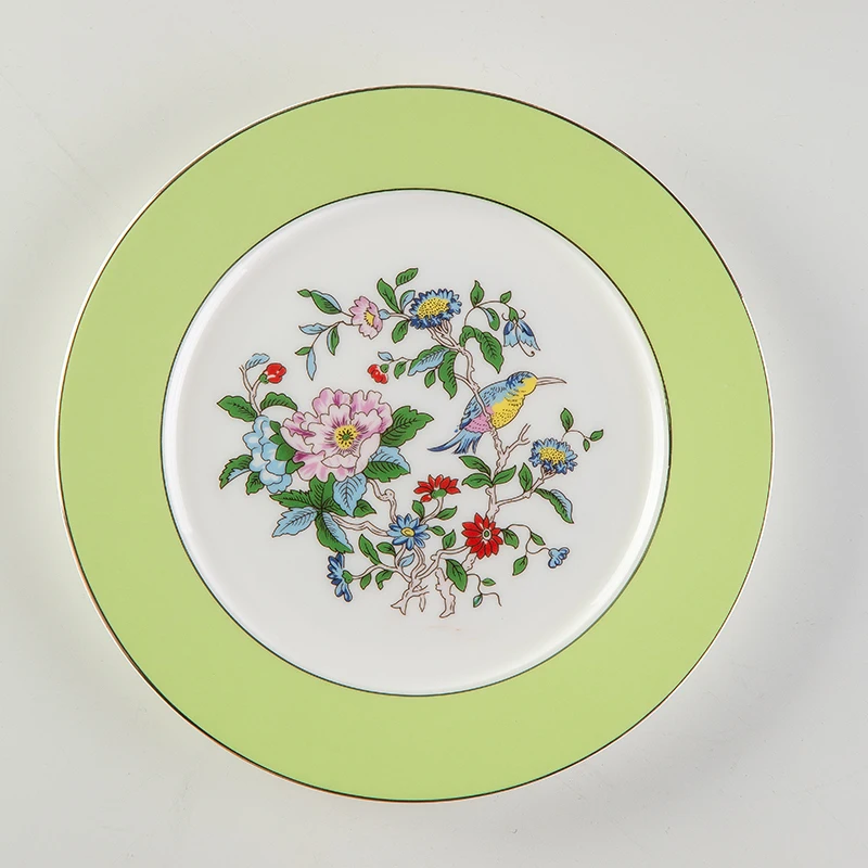 Европейская костяная фарфоровая тарелка для цветов и птиц дим-сам креативная