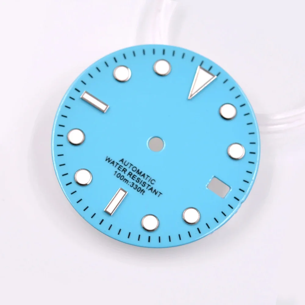 29 мм Светящийся синий циферблат подходит для Seiko NH35 NH35A механизм стерильный