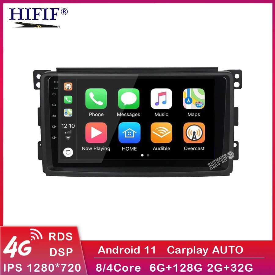 Carplay Android 11 для Smart Fortwo W451 2006 ~ 2016 стерео радио видео Wifi карта GPS навигация