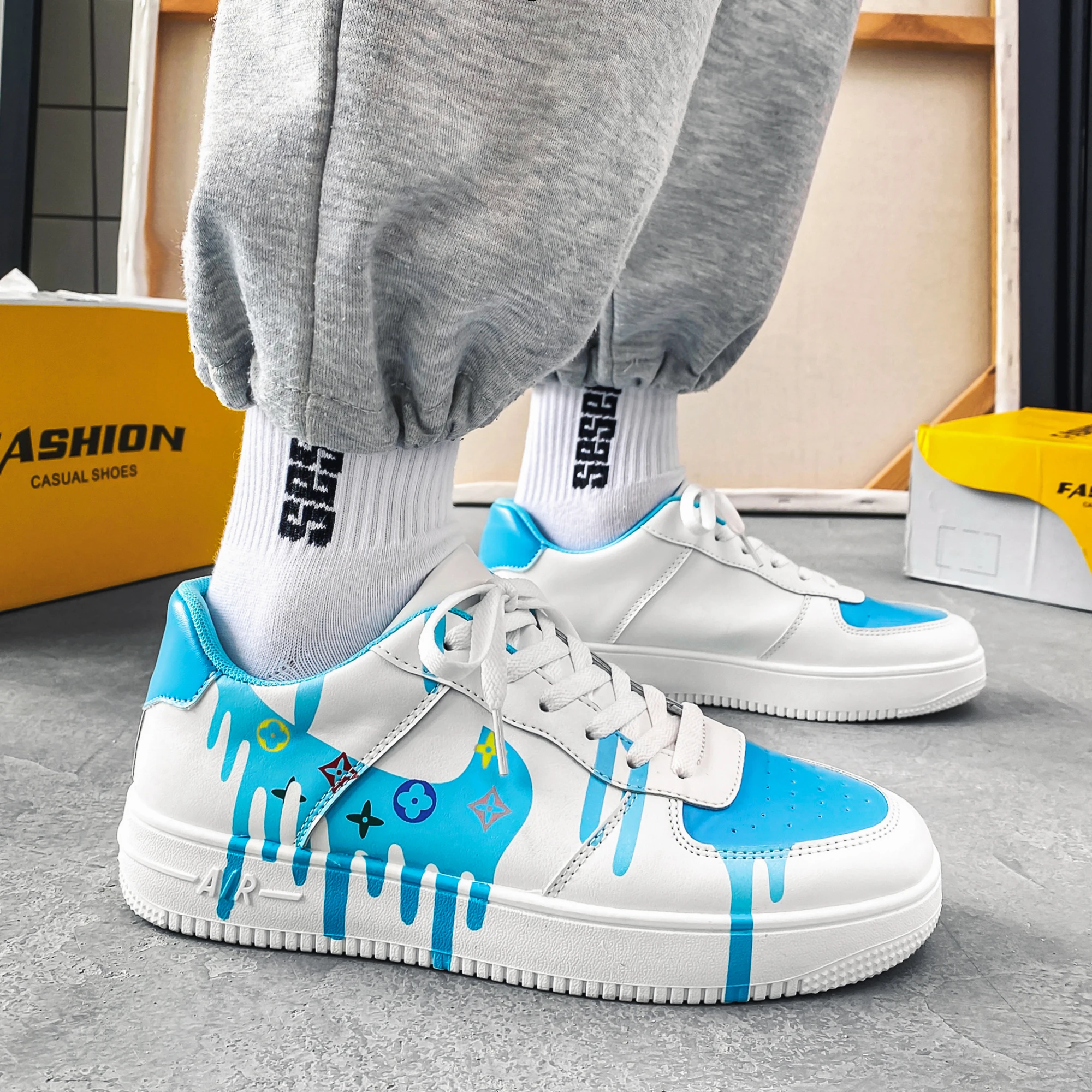 

Кроссовки мужские спортивные, Уличная обувь, брендовые, для скейтборда, тенниса, белые