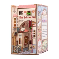 cutebee diy dollhouse miniature kit wooden diy book nook doll house diorama 3d puzzle bookend roombox bookshelf