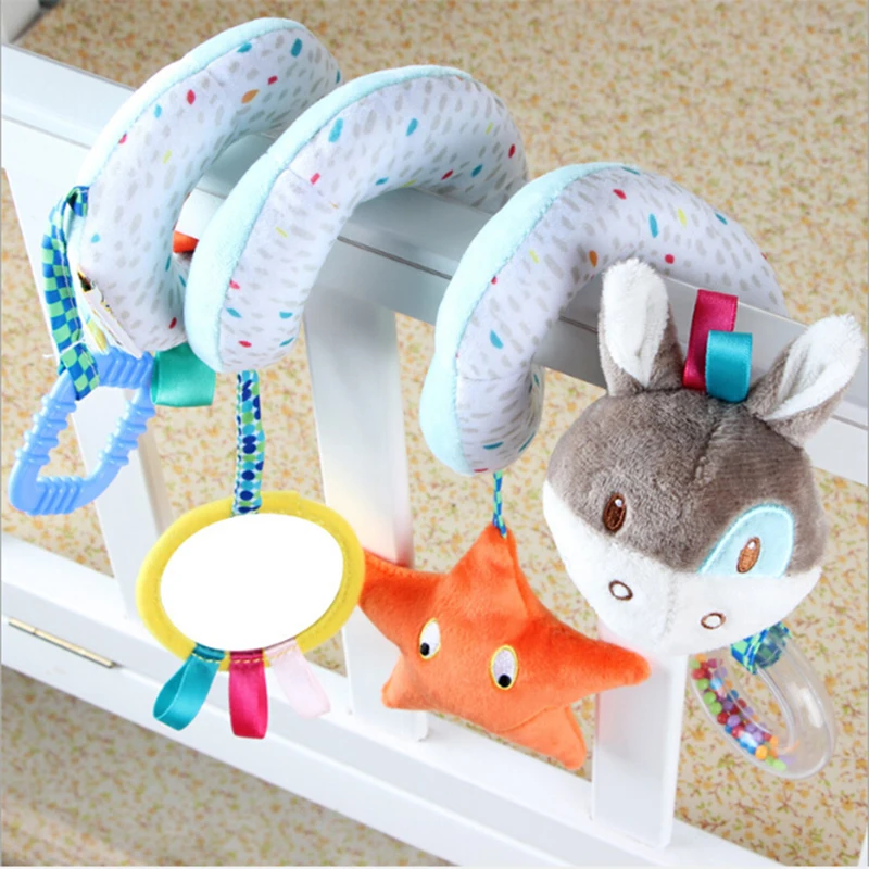 

Baby Stroller Toys Animals Mobile Bed Crib Car Hanging Stroller Spiral Plush Appease Doll Teether Developmental Rattles Toy 2022