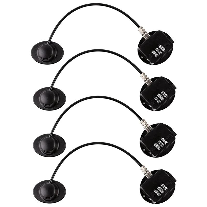 

Refrigerator Door Lock Freezer Child Safety Lock Door Lock With Strong Adhesive (4Pcs, Black)