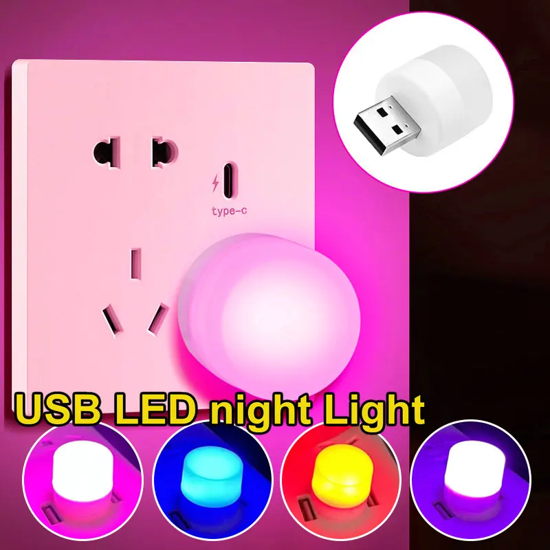 

Mobile Power Round Charging Light Light Reading Computer Night Book Small Protection Eye Lamp Light Small Plug Lamp
