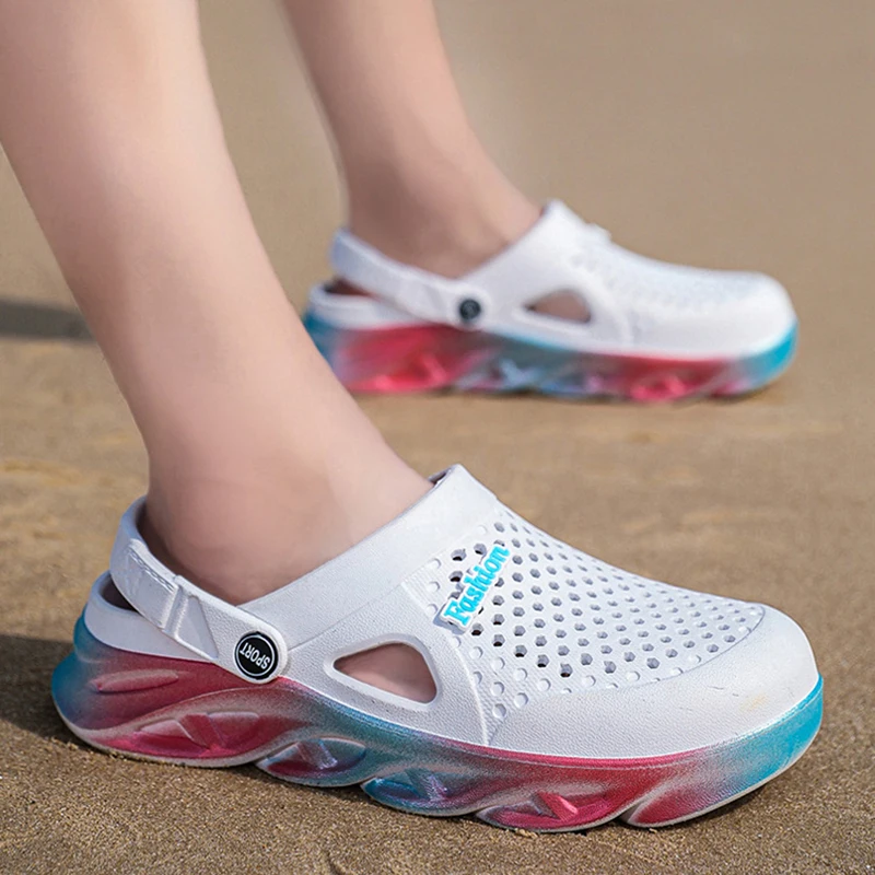 

Topvivi 2022 summer garden shoes men Clogs original sandals Non-slip women Shoes Breathable Slippers Soft Unisex Beach Slippers