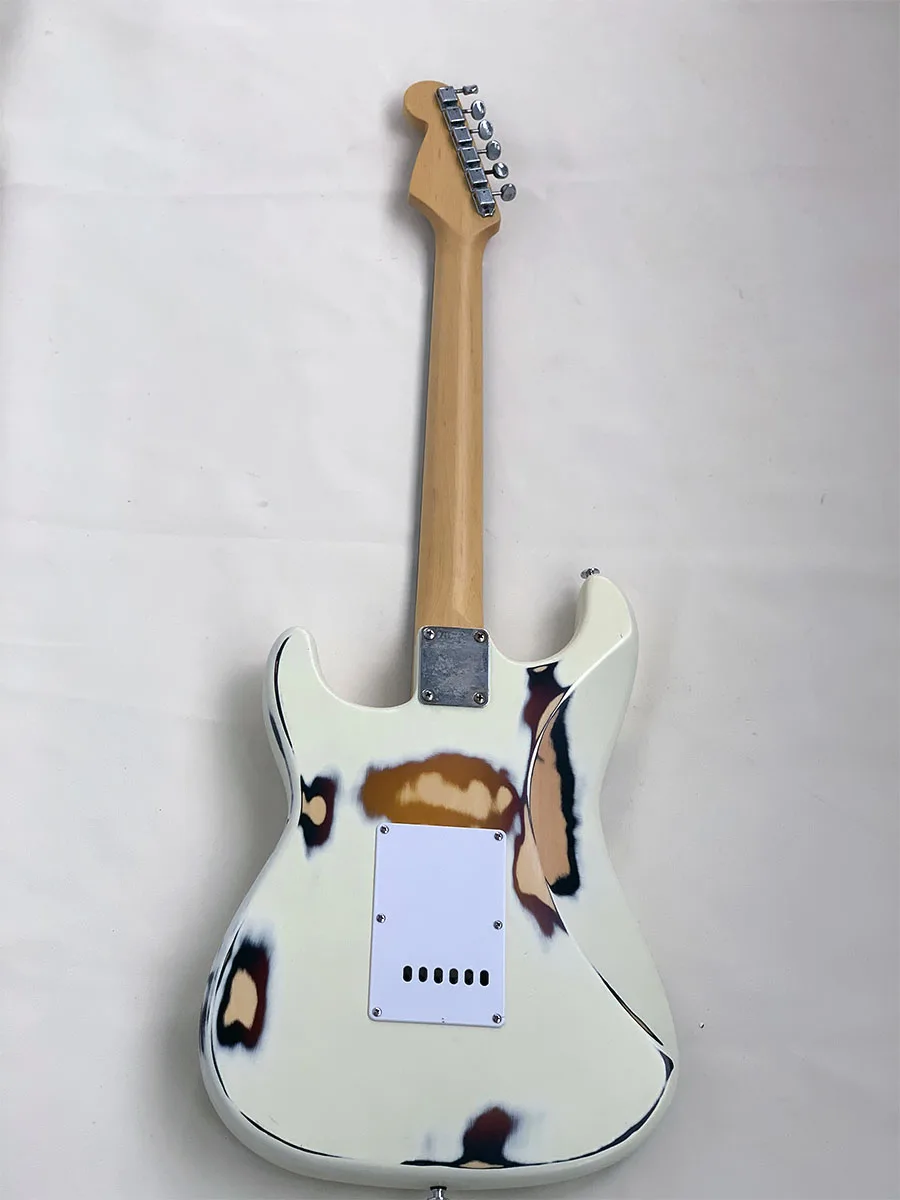 Электрическая гитара ST для пожилых/релевых, 6 струн, кленовый шейный Альдер, винтажный крем, тремоло мост