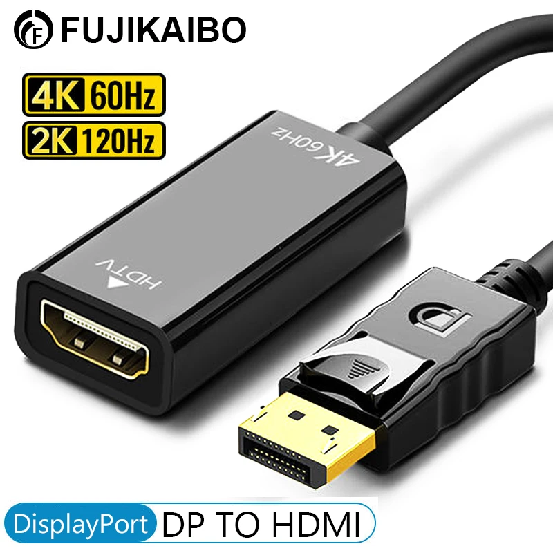 

4K DisplayPort to HDMI Adapter Converter Mini DP Male DP to Female HDMI Cable Adapter Video Audio For PC TV Projector Laptop