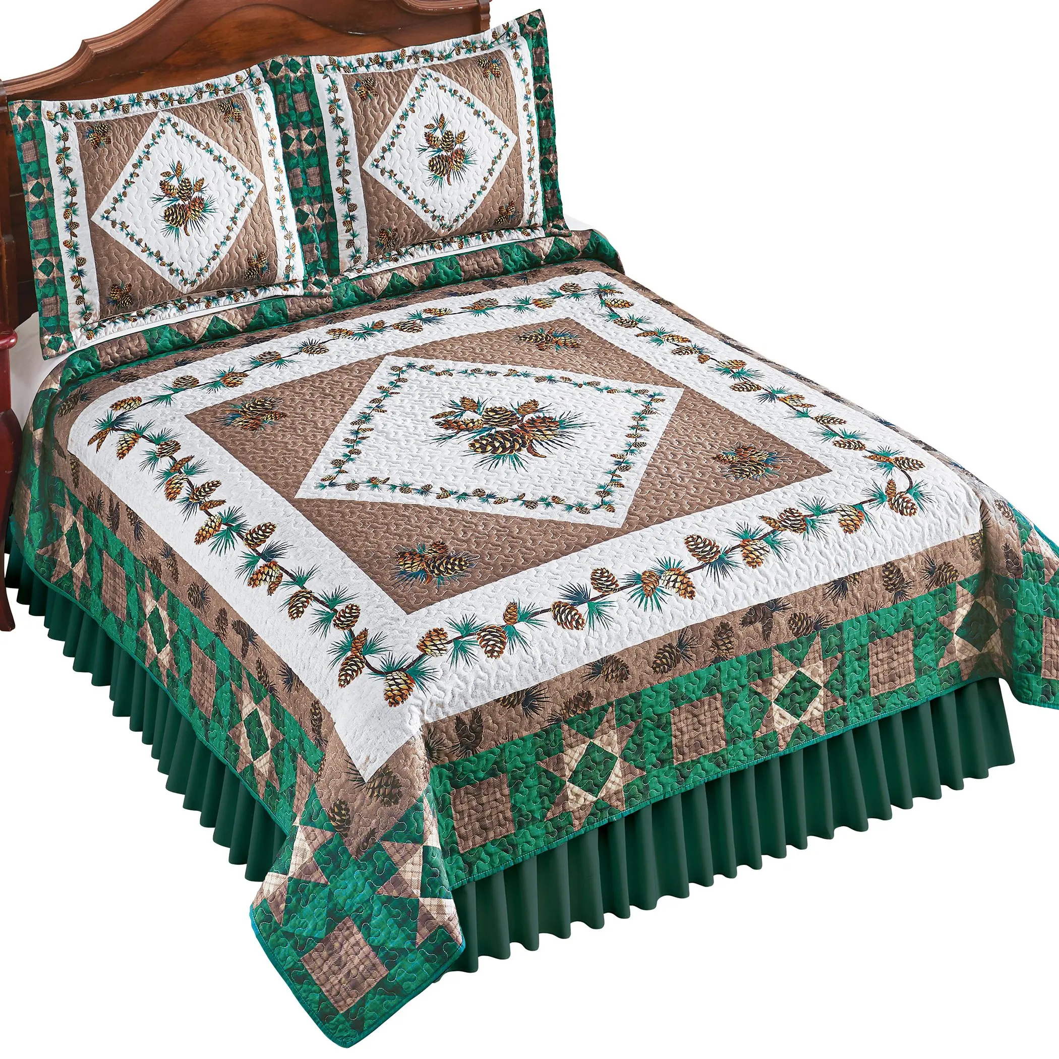

Pinecone Cluster and Garland Border Quilt
