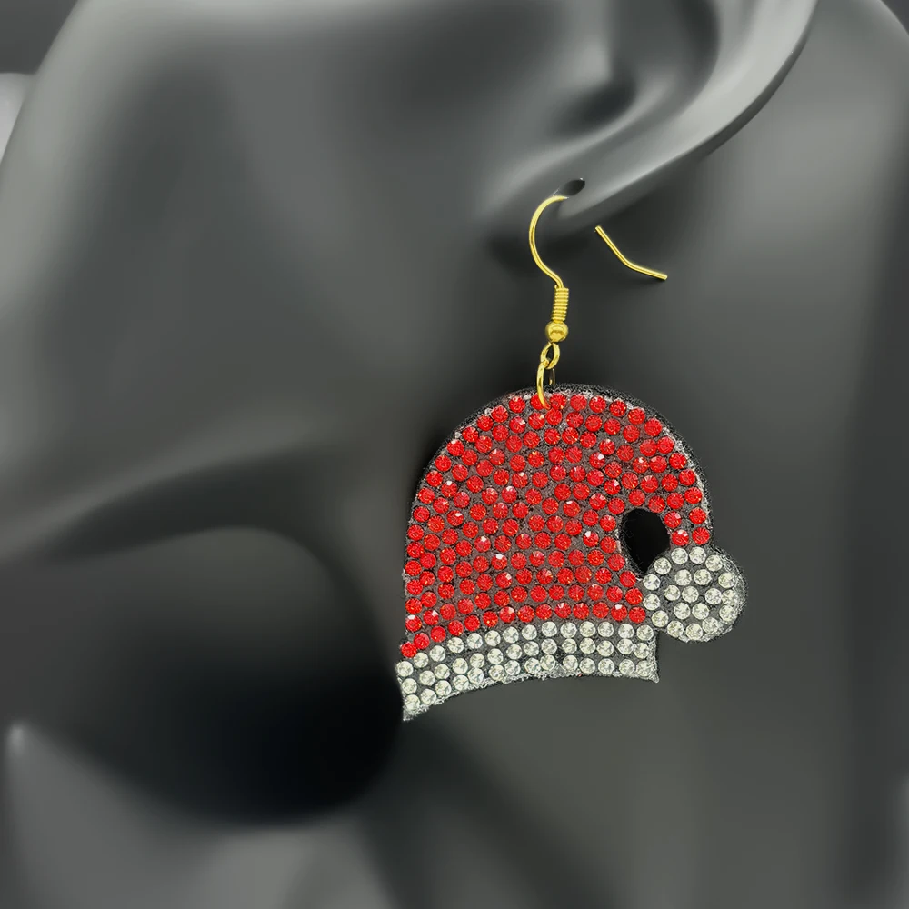 Kawaii Рождественская шляпа обувь висячие серьги для женщин и мужчин красочные