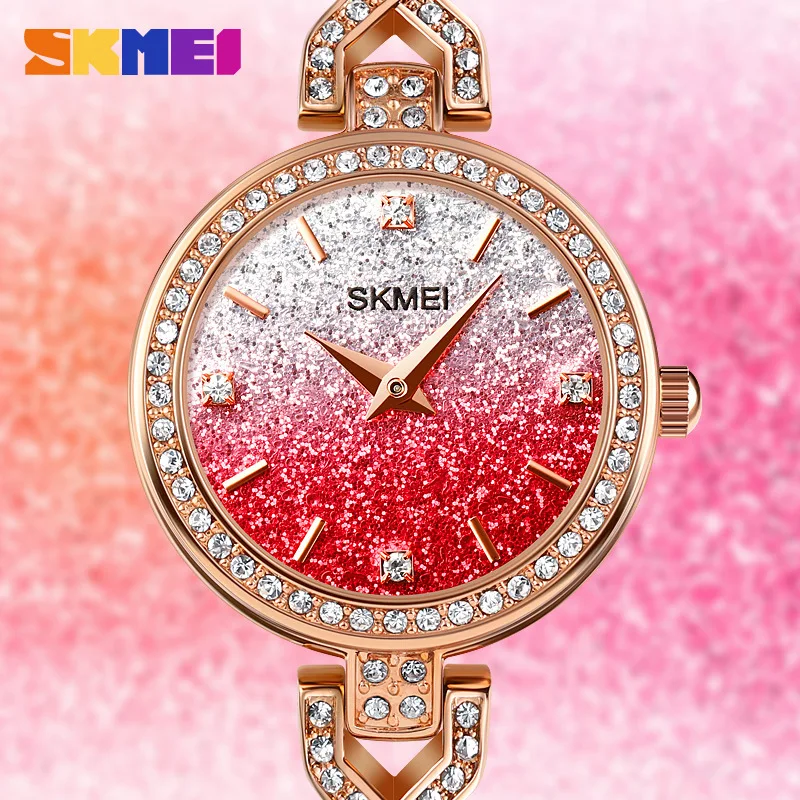Skmei Fashion Diamond-Embedded Bright Starry Sky Women's Watch Class II E-Commerce Female Student Steel Bracelet Watch