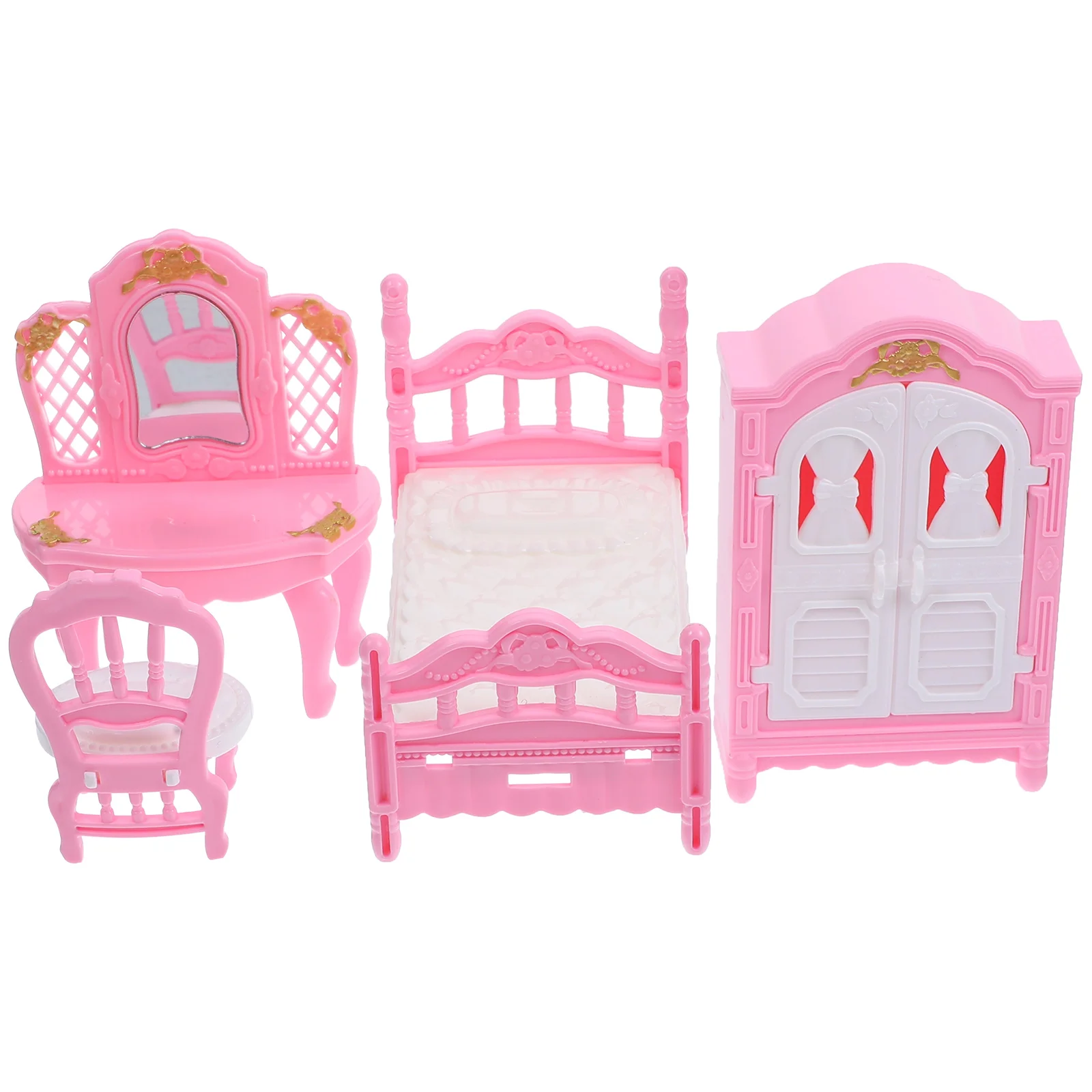 

Mini Dollhouse Bedroom Items Miniature Furniture Landscape Prop Decoration Wardrobe Kids Pretend Play Toy Plastic Tiny