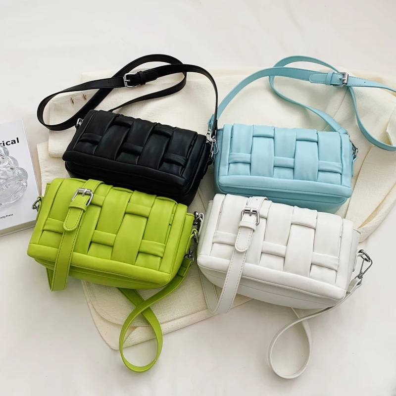 

Woven women's shoulder bag green women's bag 2022 trend crossbody bags for women Candy Color Purses luxury designer woman bags