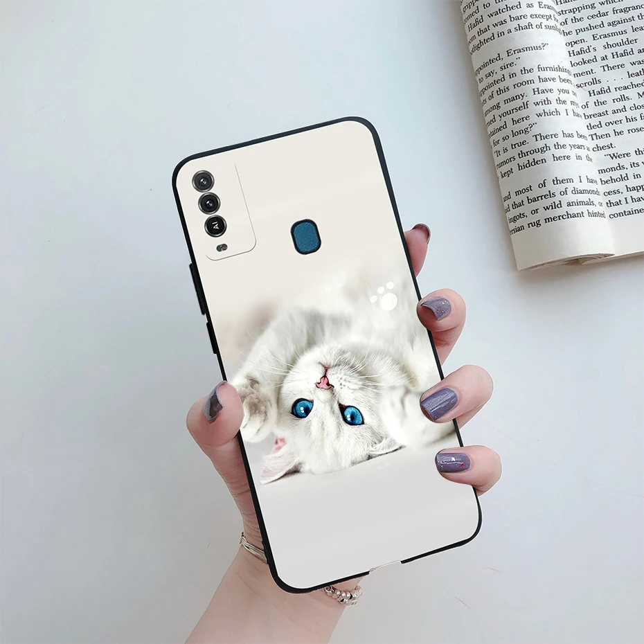 Чехол для Itel Vision 2 Plus / P37 Pro Черный Матовый Модный чехол из ТПУ с художественной