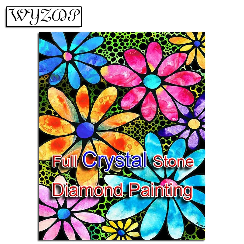 

Hot 100% Crystal Diamond Painting Flower Picture Full Square Mosaic Embroidery Diamond Art Manual Kit Home Docer