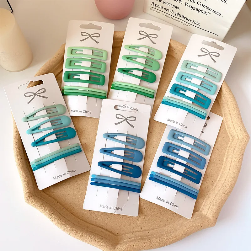 

6pcs/set Geometry Rectangle Hairpin for Women Girls Gradient Hair Clips Barrettes Party Headband Jewelry Accessories