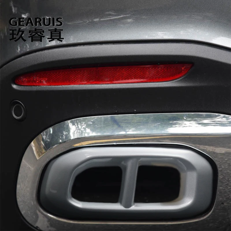 

For Mercedes Benz GLE GLS GLC Class W167 V167 X167 2020-2022 Car Throat Muffler Exhaust Pipe Tail Red Silver decoration Cover