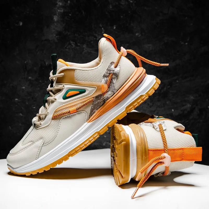 

Новые мужские дизайнерские кроссовки, модная мужская повседневная обувь на платформе, трендовые дышащие кроссовки на массивной подошве дл...