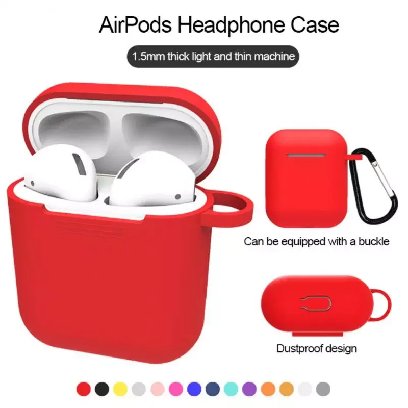 

For Airpods Case Silicon Wireless Earphone Charging Cover For AirPods Bluetooth-compatible Box Headset Coque Shockproof Cover