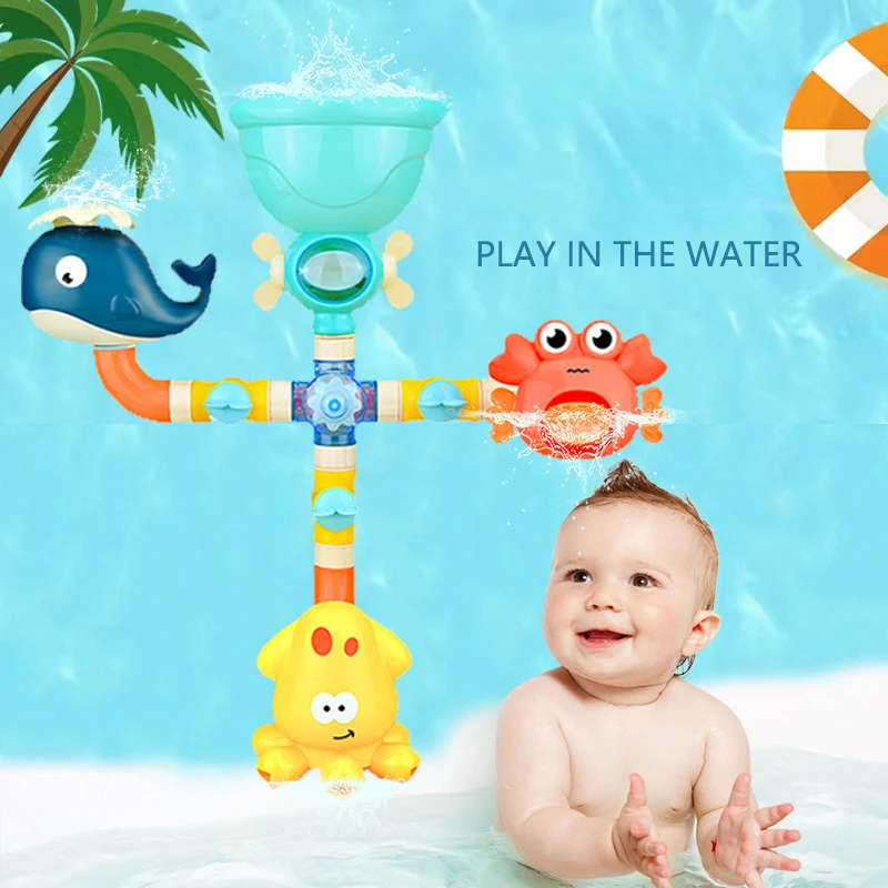 

Детские Игрушки для ванны, водная игра, динозавр, краб, Кит, модель крана для душа, игры в воде, плавательные игрушки для ванной комнаты, рождественские подарки для детей