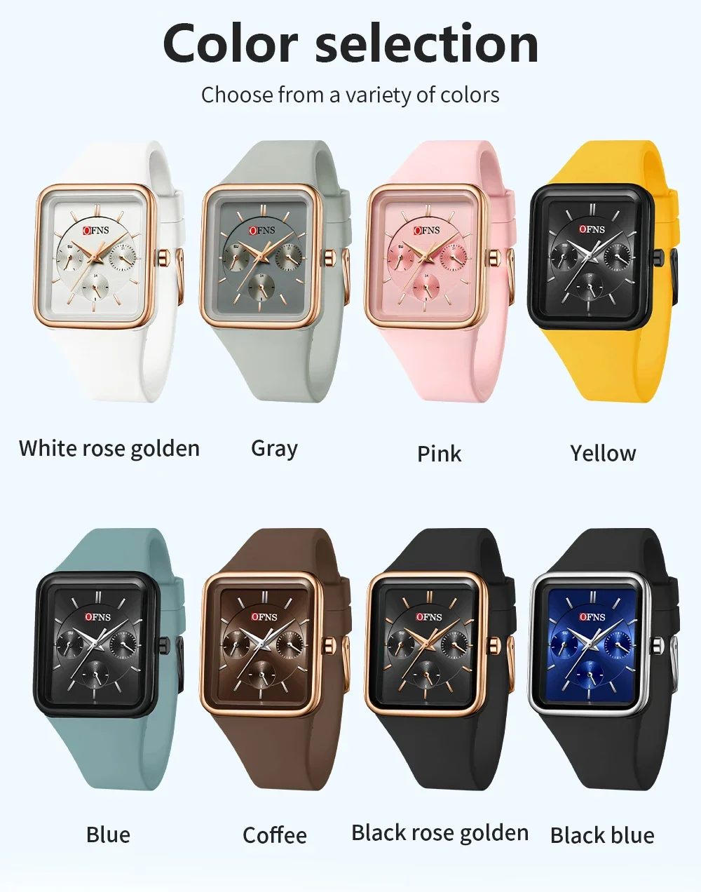 Часы наручные OFNS мужские и женские кварцевые водонепроницаемые с тремя