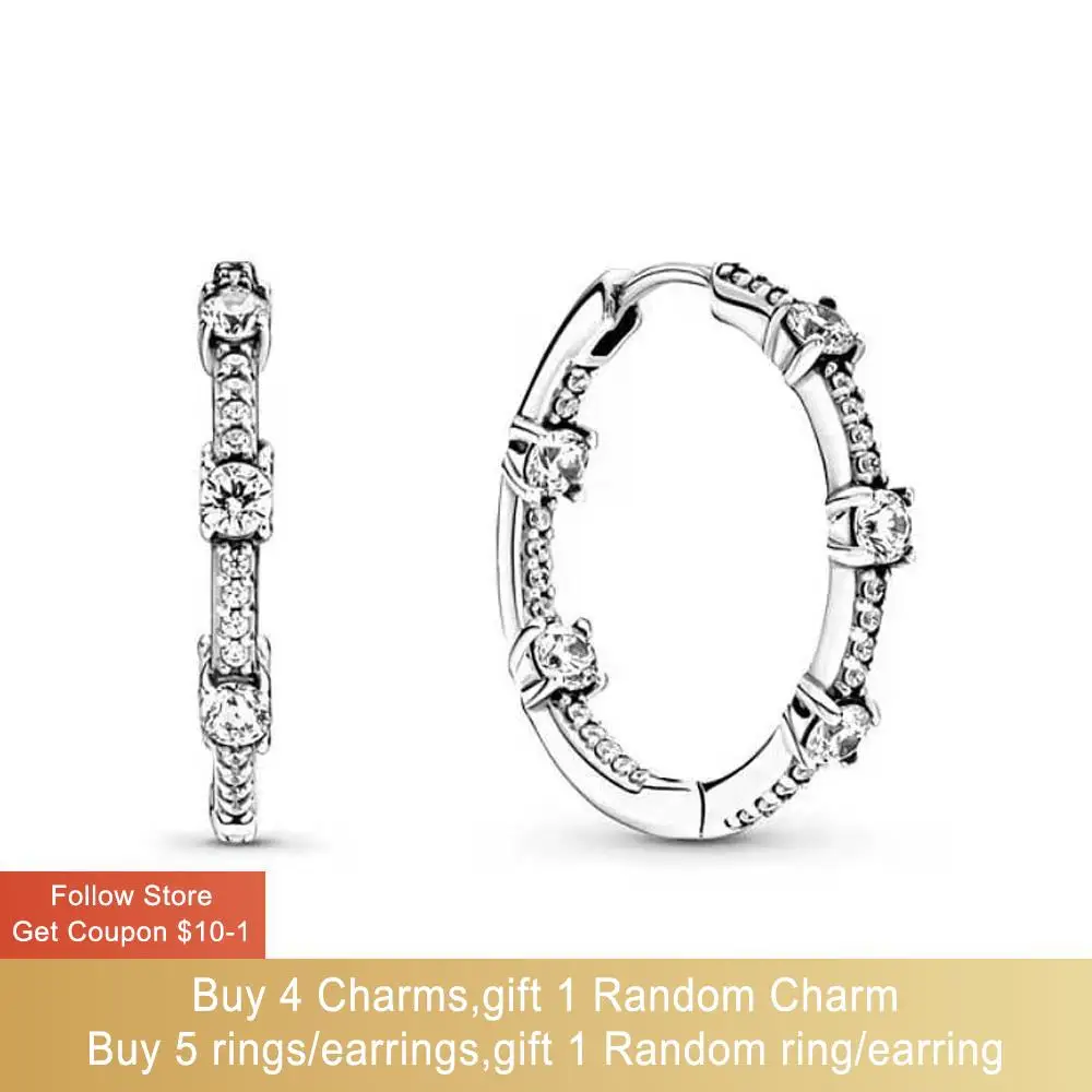 

Volayer 925 Sterling Silver Stud Earrings Surround five drills Earring Cubic Zirconia Statement Stud Earrings Women Earrings