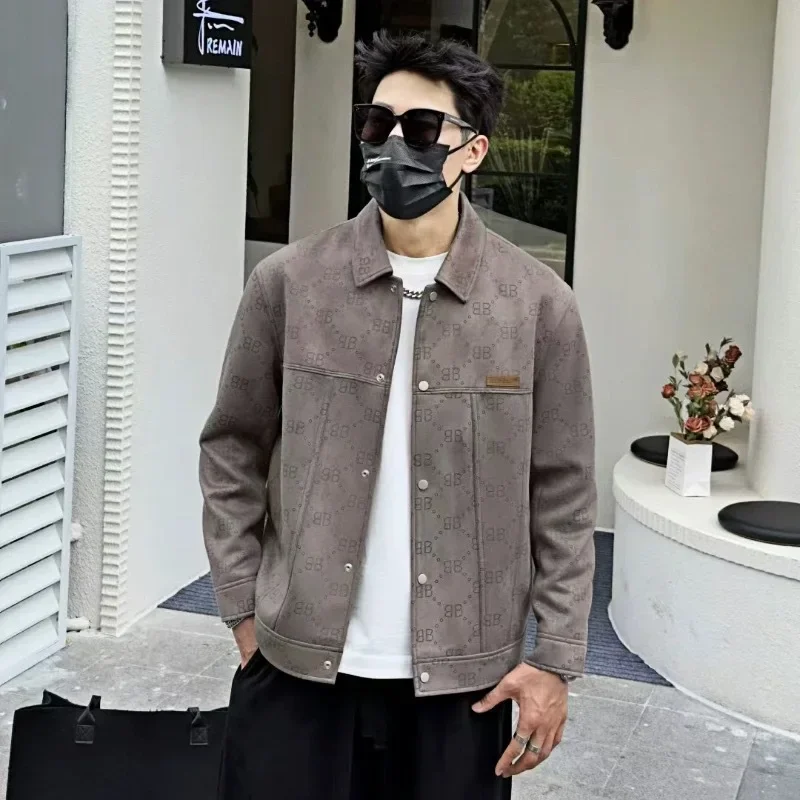 Новое поступление осенне-зимняя мужская простая куртка с лацканами модный