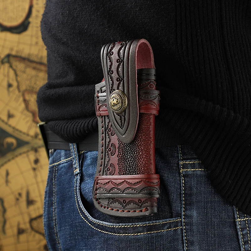 Складной футляр для ножей из кожи/воловьей кожи чехол ремня сумка хранения