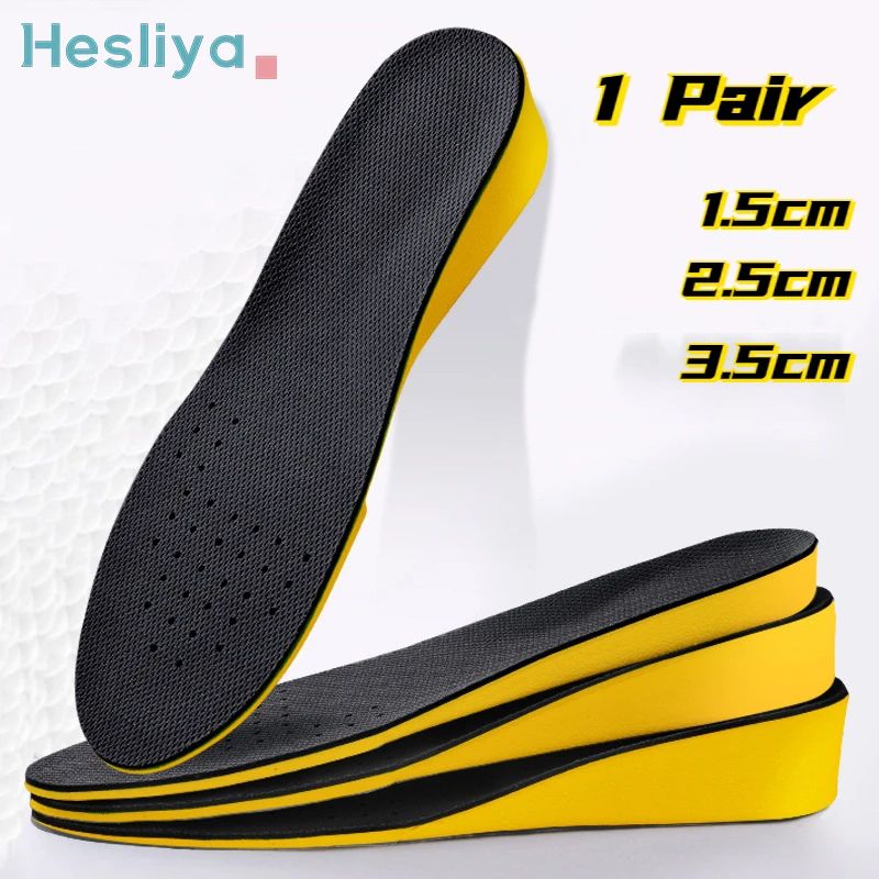 Height Increase Insoles for Women Men Invisible Heighted Insoles Deodorizing Orthopedic Insoles Shock Absorption Shoe Pads 1Pair