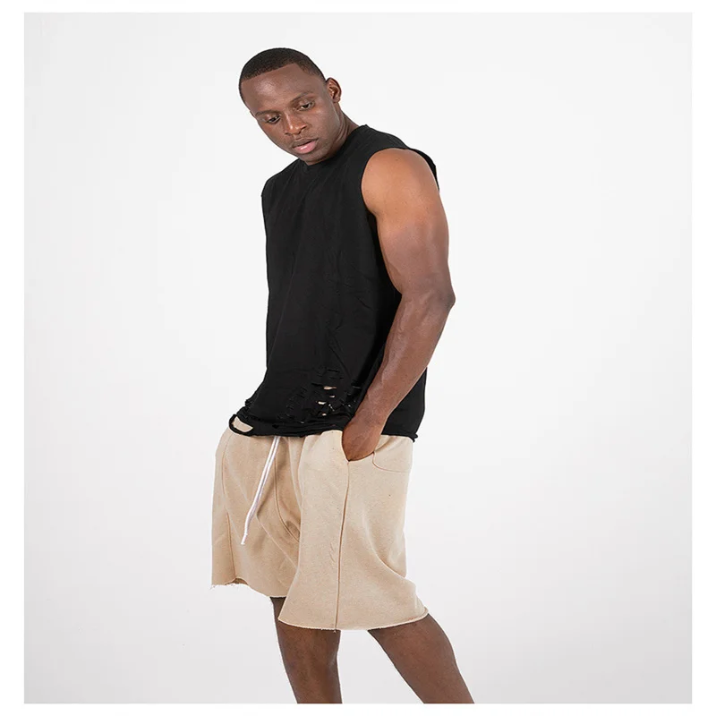 

New Men's Ftness Sports Casual Beach Shorts Suspenders High Street Shorts Fashion Basketball Running Pants