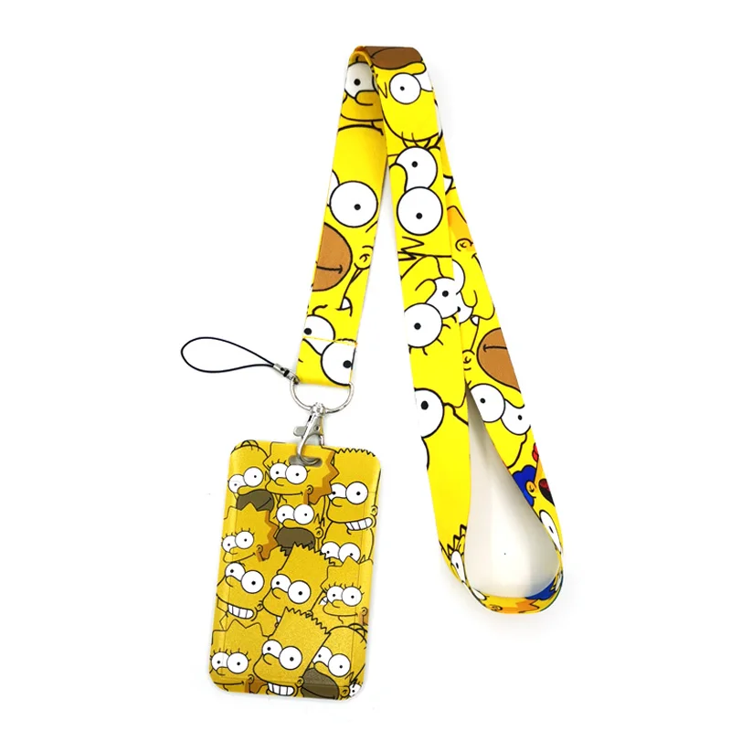 

Yellow Funny Cartoon Character Anime Lanyard Badge Holder ID Card Lanyards Phone Rope Key Lanyard Neck Straps Keychain Key Ring