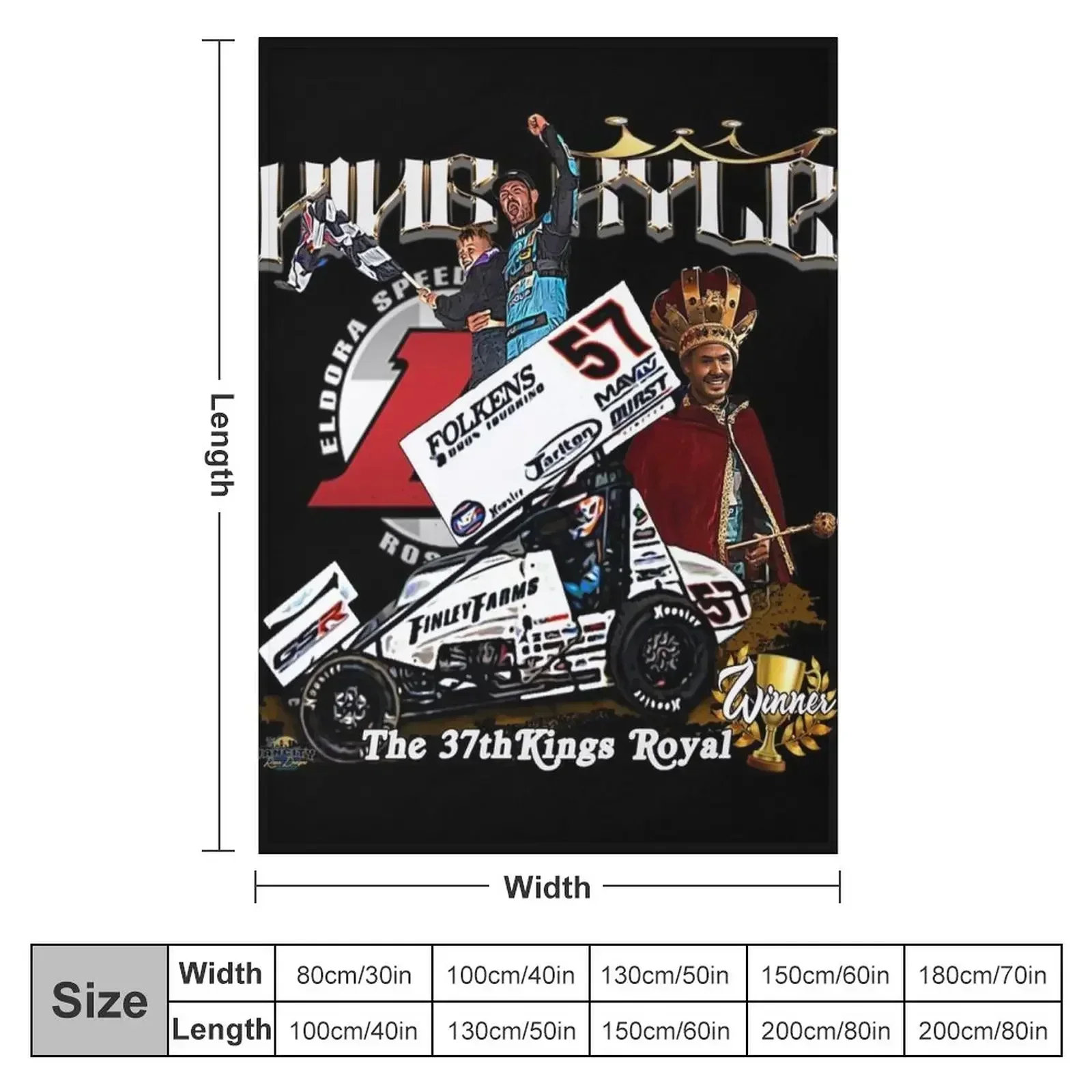 KING KYLE 37th Kings Royal Winner Kyle Larson пледы для декоративного дивана пикника винтажные