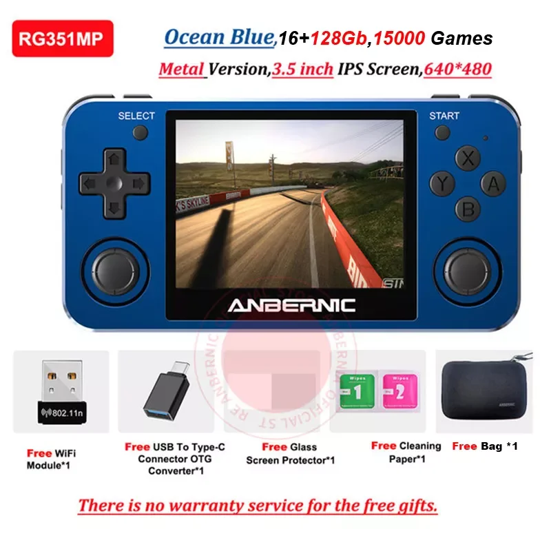 ANBERNIC RG351MP RG351M Retro Game Console PS1 Emulator Aluminum Alloy Shell 3.5