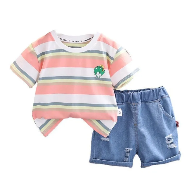 

New Summer Baby Girls Clothes Suit Children Boys Fashion T-Shirt Shorts 2Pcs/Sets Infant Toddler Casual Costume Kids Tracksuits