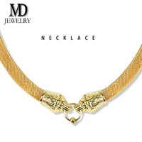 m d african beads gold color shiny lion head necklace earrings bracelet ring jewelry set