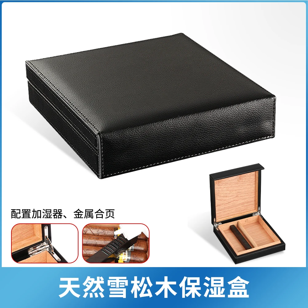 

Galiner Portable Humidor Cigar Case Leather Smoking Accessories Travel Cedar Wood Cigar Humidor Box Fit About 10 CTS