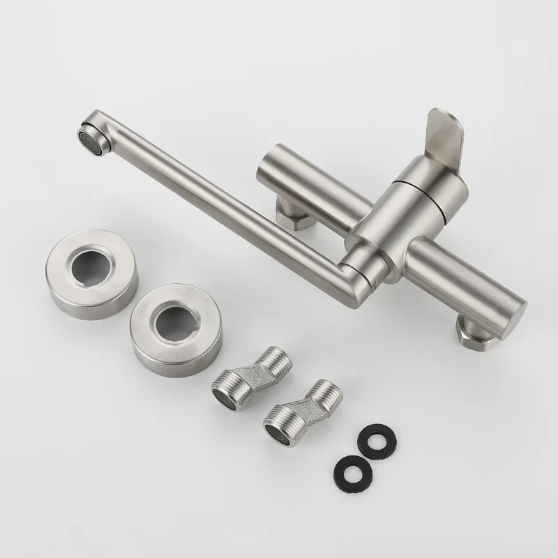 Смеситель для кухни настенное крепление двойное отверстие смеситель раковины в