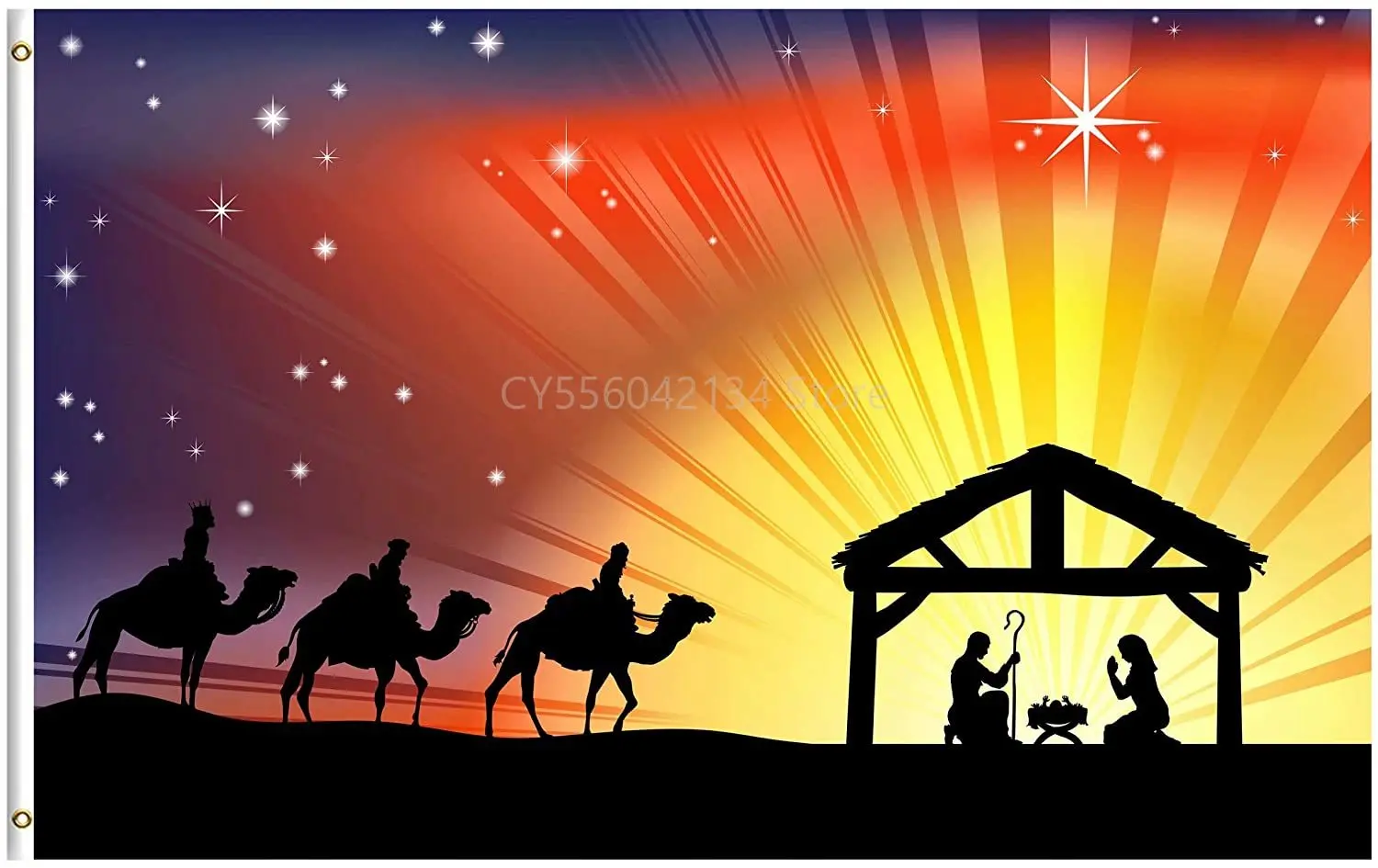 

Christmas Story Sunset Winter Landscape flag Home Decoration Outdoor Decor Polyester Banners and Flags 90x150cm 120x180cm