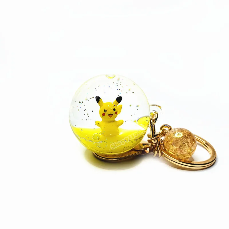 Брелок в виде покемона Пикачу жидкий сыпучий песок | Дом и сад