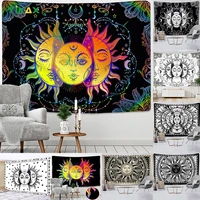 tapestry white black colorful sun moon wall hanging blanket mandala aesthetic hippie celestial dormitory home decor accessories